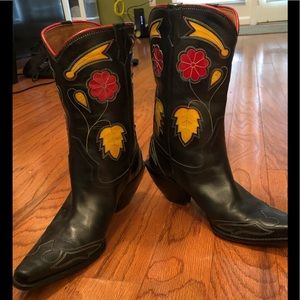 Leather cowboy boots
